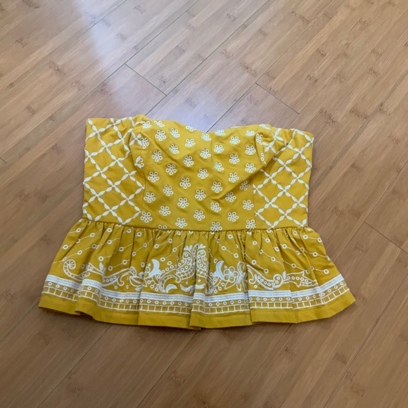 Express Embroidered Peplum Tube Top - Picture 1 of 4